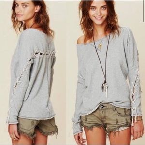 Ragged Grey Rope Stitched Top